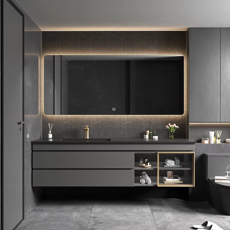 Home Bathroom Vanity Combo - Classic Nordic Lighting Bathroom Cabinet Mirror