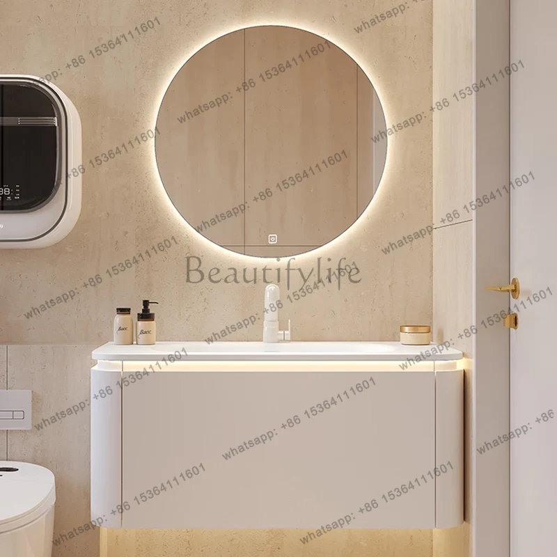 Home Bathroom Vanity Combo - LSLight Bathroom Cabinet Wooden Waterproof Wall