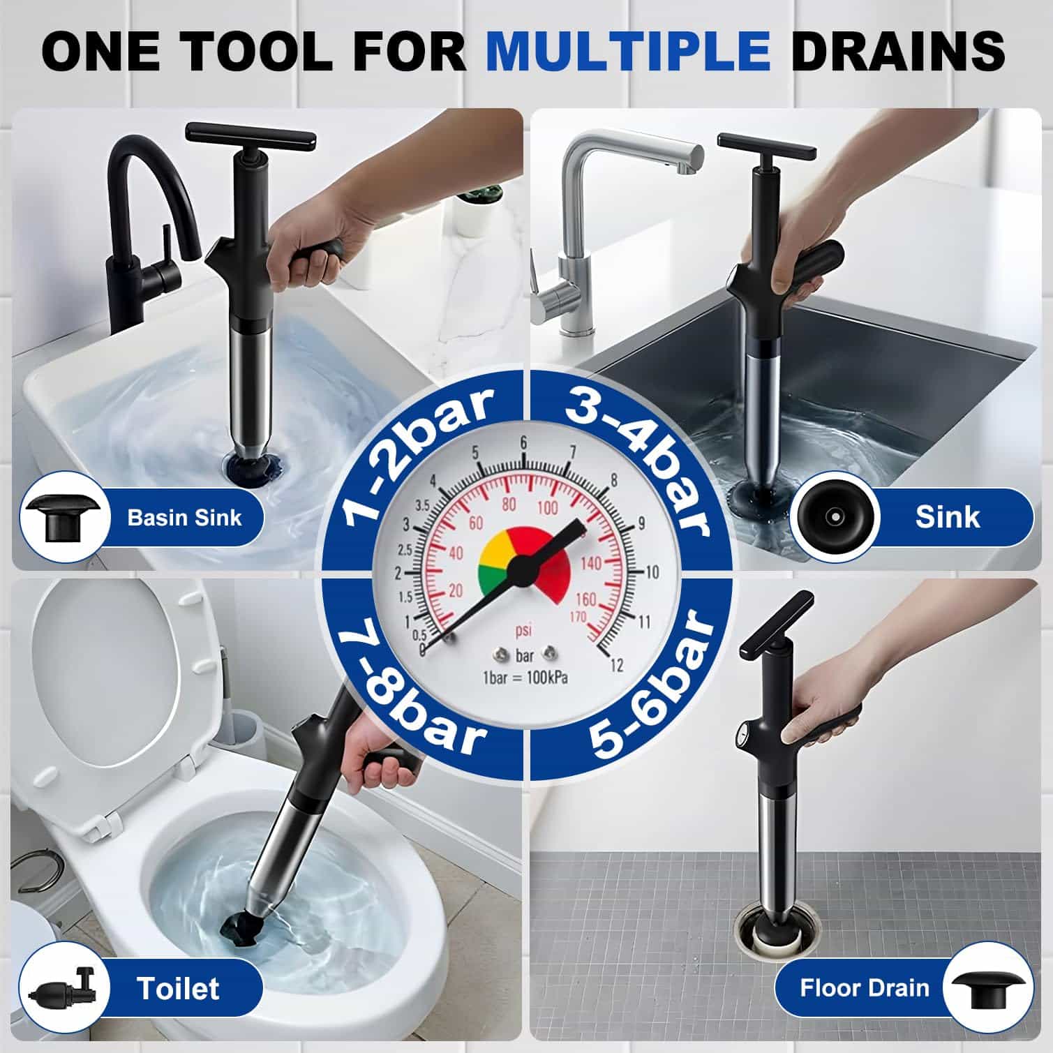Toilet Plunge Blaster, High Pr - огляд і ціна Plunger Toilet