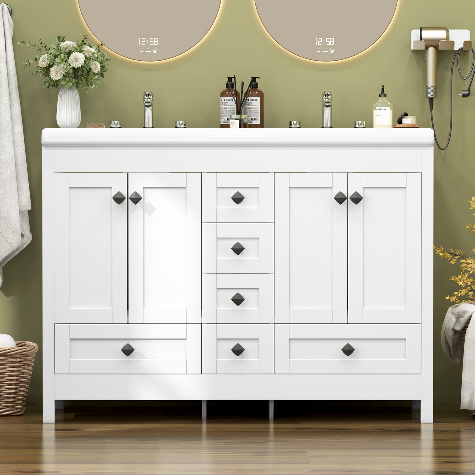 47.3 Inch White Bathroom Vanit - огляд і ціна Home Bathroom Vanity Combo